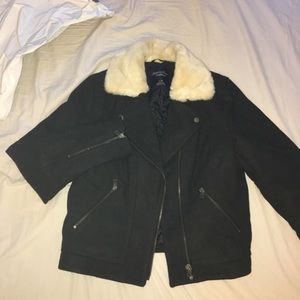 AEO lined bomber jacket with fur collar